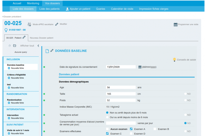 Fiche patient